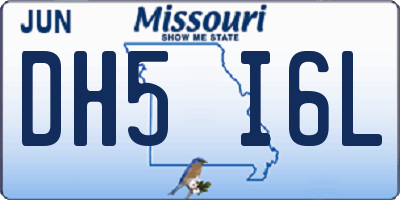 MO license plate DH5I6L
