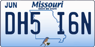 MO license plate DH5I6N