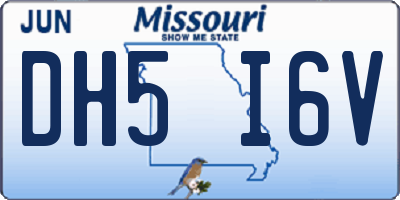 MO license plate DH5I6V