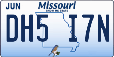 MO license plate DH5I7N