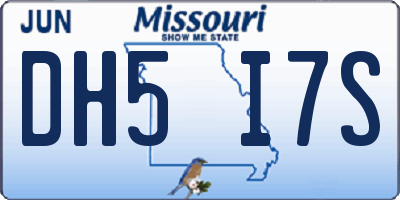 MO license plate DH5I7S