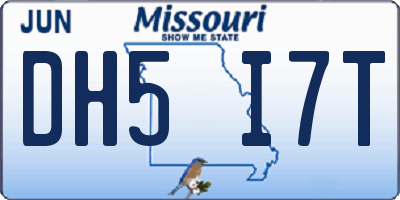 MO license plate DH5I7T