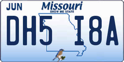 MO license plate DH5I8A