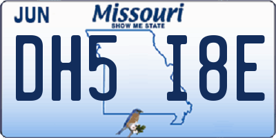 MO license plate DH5I8E