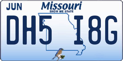 MO license plate DH5I8G