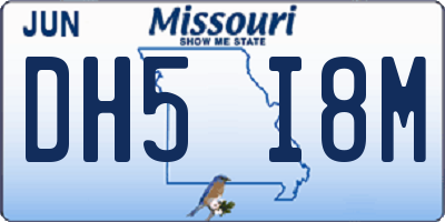 MO license plate DH5I8M