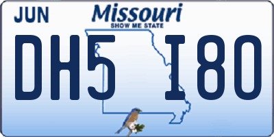 MO license plate DH5I8O