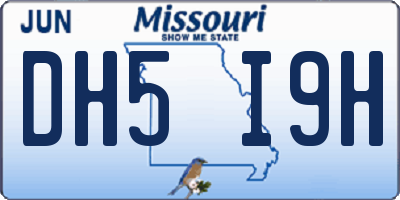 MO license plate DH5I9H