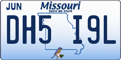 MO license plate DH5I9L