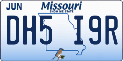 MO license plate DH5I9R
