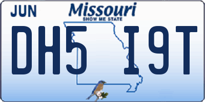MO license plate DH5I9T