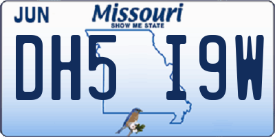 MO license plate DH5I9W