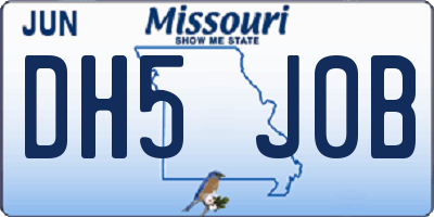 MO license plate DH5J0B