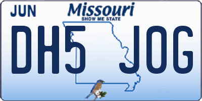 MO license plate DH5J0G