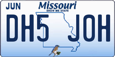 MO license plate DH5J0H