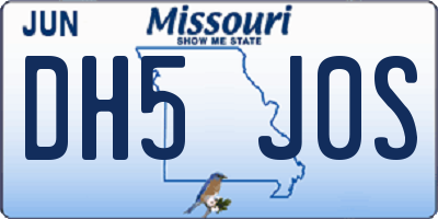 MO license plate DH5J0S