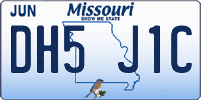 MO license plate DH5J1C