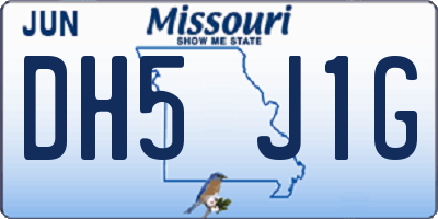 MO license plate DH5J1G