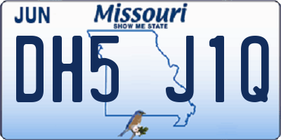 MO license plate DH5J1Q