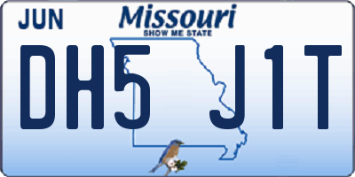 MO license plate DH5J1T