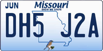MO license plate DH5J2A