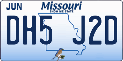 MO license plate DH5J2D
