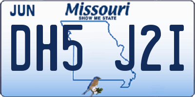 MO license plate DH5J2I