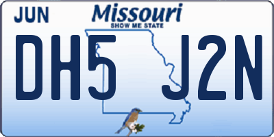 MO license plate DH5J2N