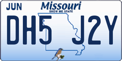 MO license plate DH5J2Y