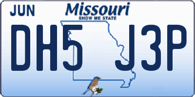 MO license plate DH5J3P