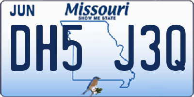 MO license plate DH5J3Q