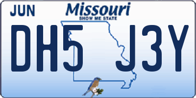 MO license plate DH5J3Y