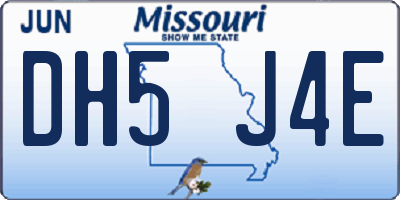 MO license plate DH5J4E