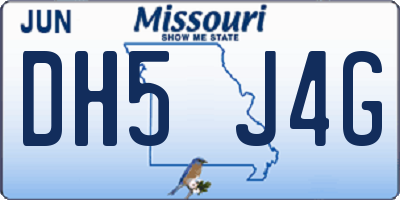 MO license plate DH5J4G