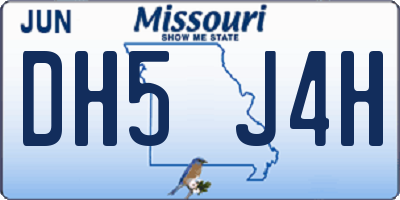 MO license plate DH5J4H
