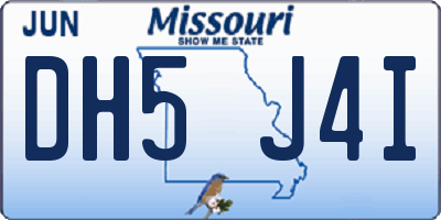 MO license plate DH5J4I