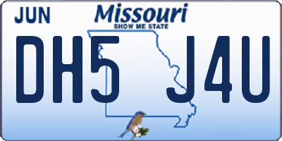 MO license plate DH5J4U