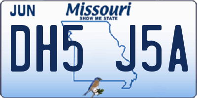 MO license plate DH5J5A