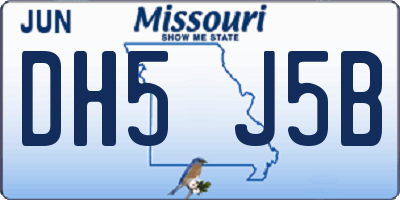 MO license plate DH5J5B