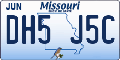 MO license plate DH5J5C