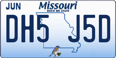 MO license plate DH5J5D