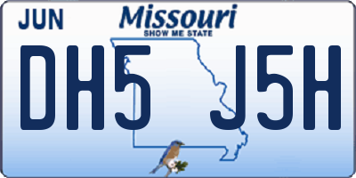 MO license plate DH5J5H