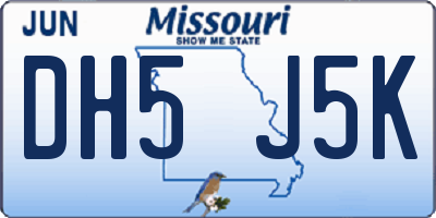 MO license plate DH5J5K