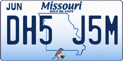 MO license plate DH5J5M