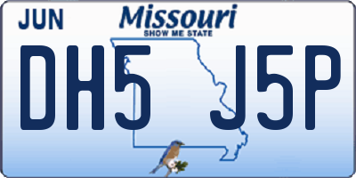 MO license plate DH5J5P