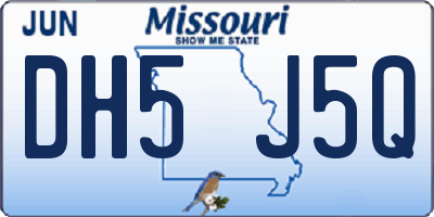 MO license plate DH5J5Q