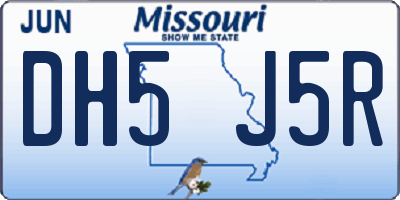 MO license plate DH5J5R