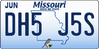 MO license plate DH5J5S