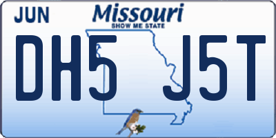 MO license plate DH5J5T