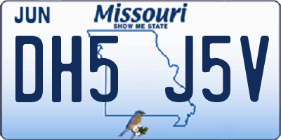 MO license plate DH5J5V